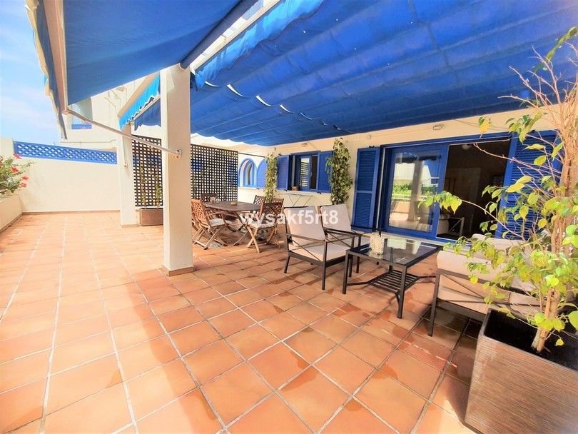 FRONTLINE BEACH APARTMENT, located in San Luis de Sabinillas, La Duquesa, Costa del Sol, excellent and bright ground floor, consist in 156 m2 built, 3